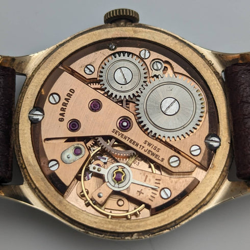 1954年 英国ヴィンテージ ガラード K9金無垢ケース 紳士用腕時計 動作良好